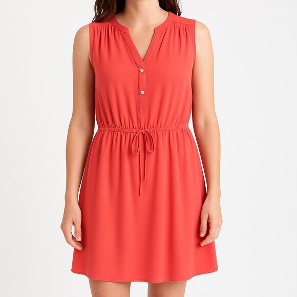 DR2  Orange Sleeveless Drawstring Waist Dress Size XL - Picture 1 of 4